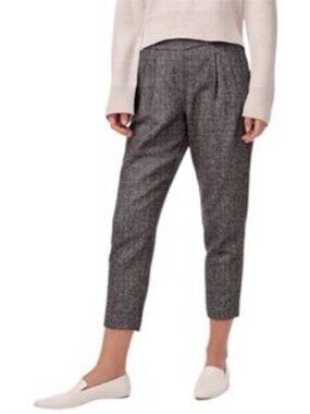 Babaton Wool Blend Cropped Tweed Grey pants 0 Pull on Pockets